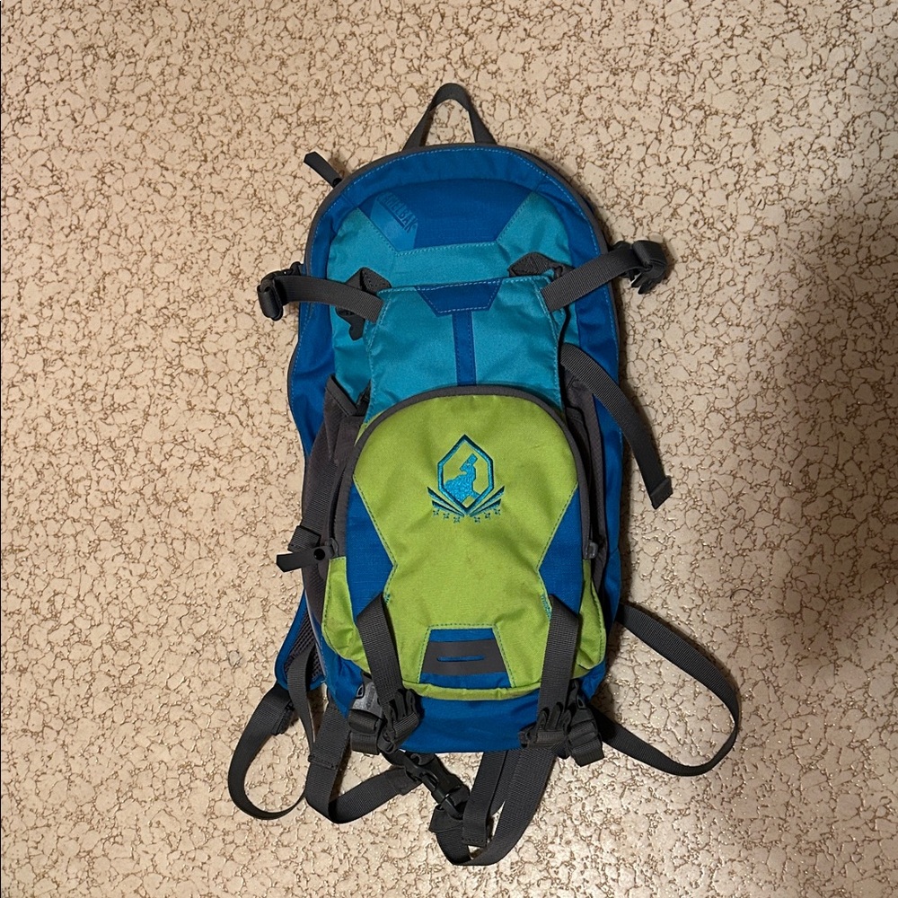 Blue and Green Camelbak Hydration Backpack 18L